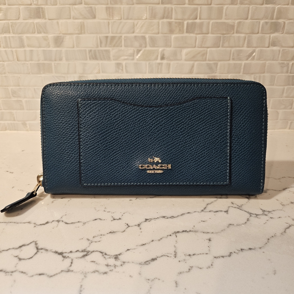 Coach Blue Leather Authentic Wallet